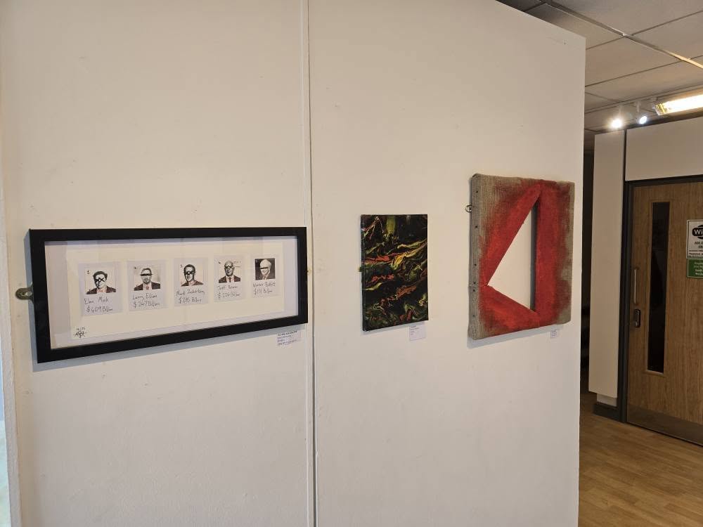 Artwork display from Cynon Valley Museum Exhibition